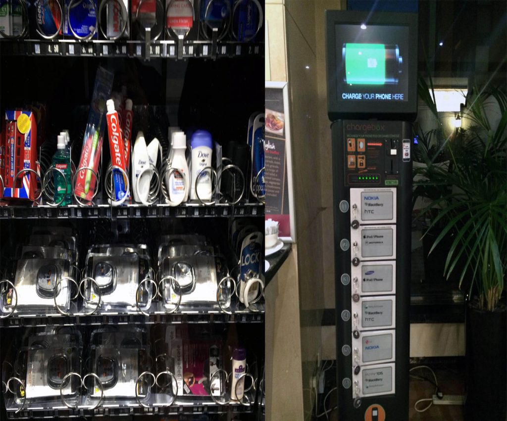 Der "vergessen" Automat und die Handyladestation