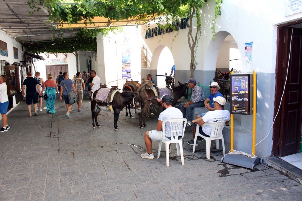 Esel-Taxistand in Lindos