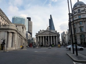 Nichts los im Bankenviertel und vor dem Bank of England Museum